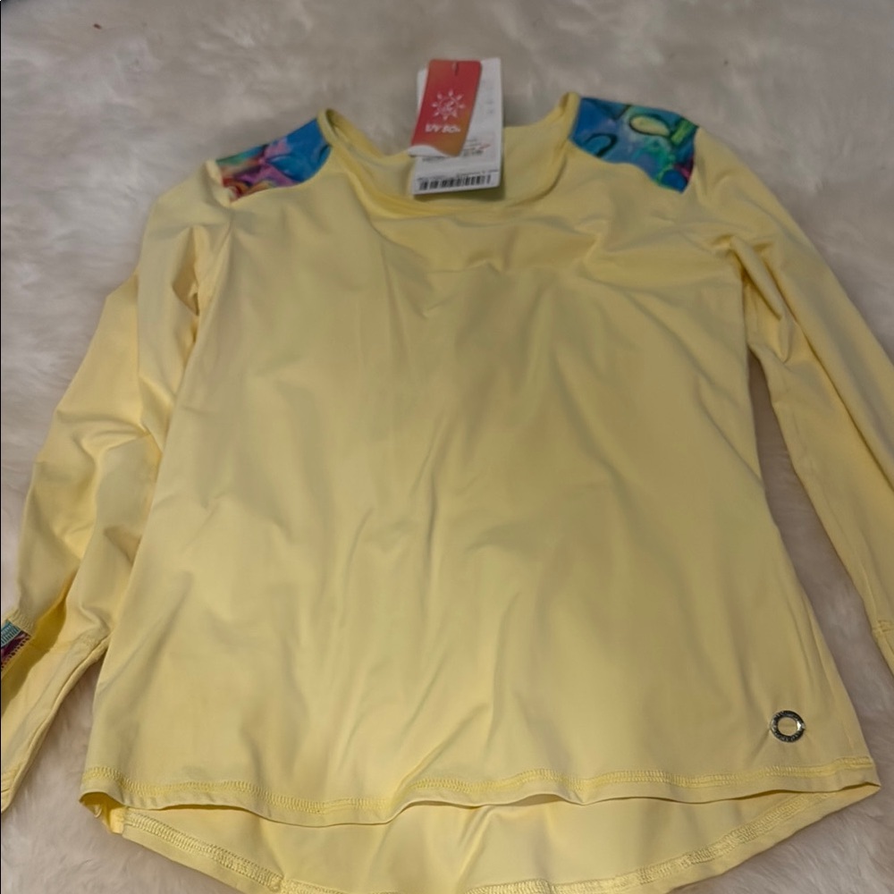 Blue Fish Yellow Crew Neck Long Sleeve T-Shirt